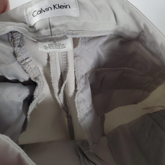 Calvin Klein Flat Front Khaki Trousers Slacks Tan Size 2 - Picture 8 of 11